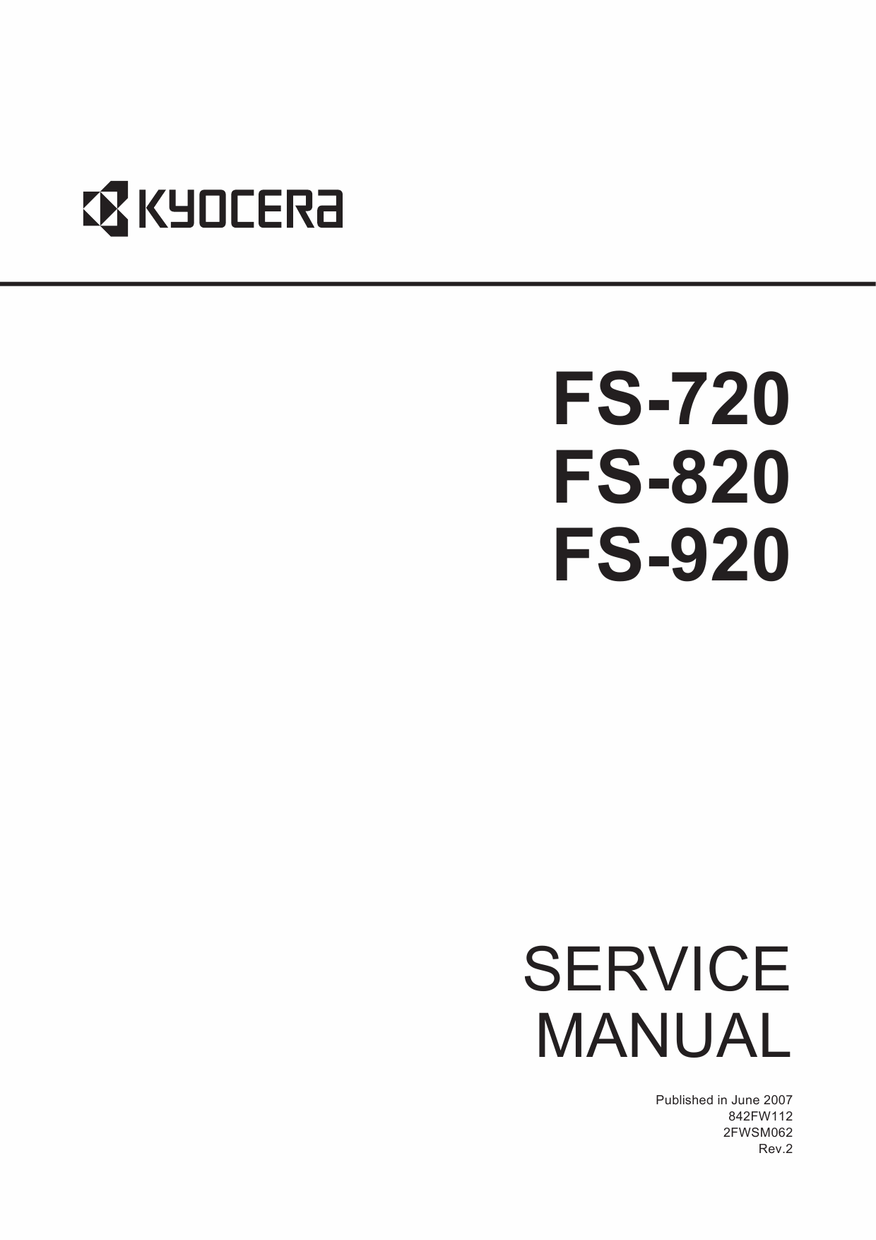 KYOCERA LaserPrinter FS-720 820 920 Service Manual-1